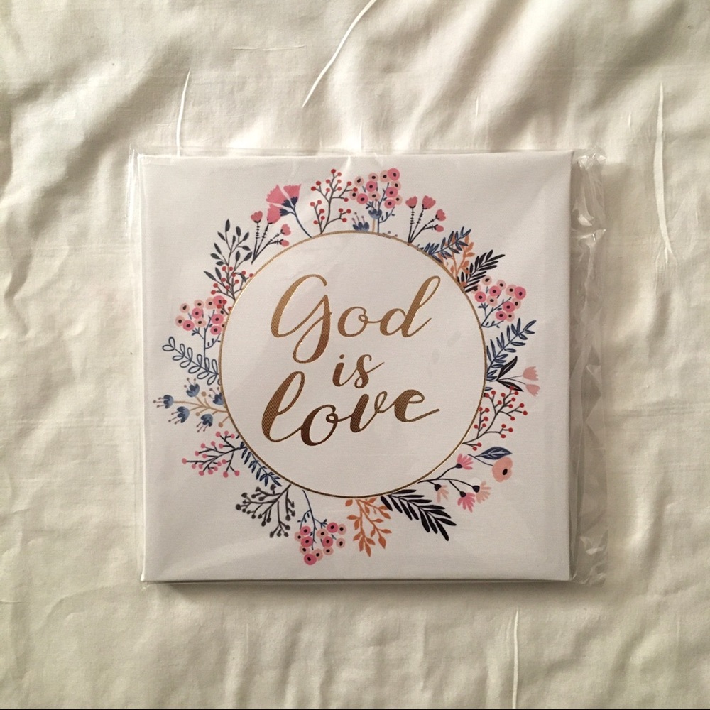 Wall Art Hanging God is Love Canvas Picture